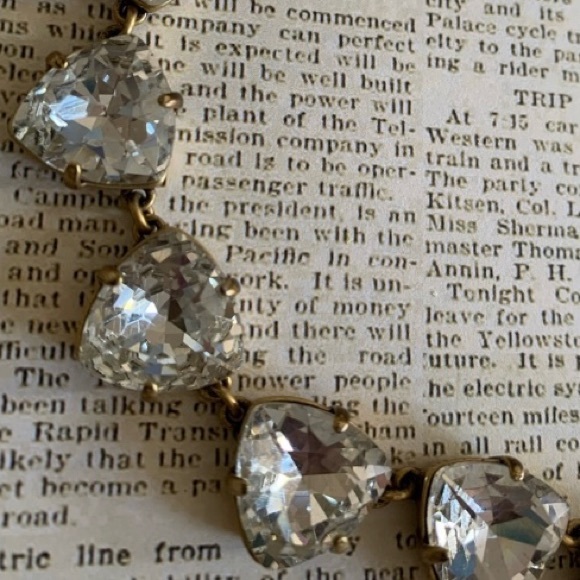 Vintage Estate Brilliant Crystal Collar Choker Necklace Jewelry - Picture 2 of 9